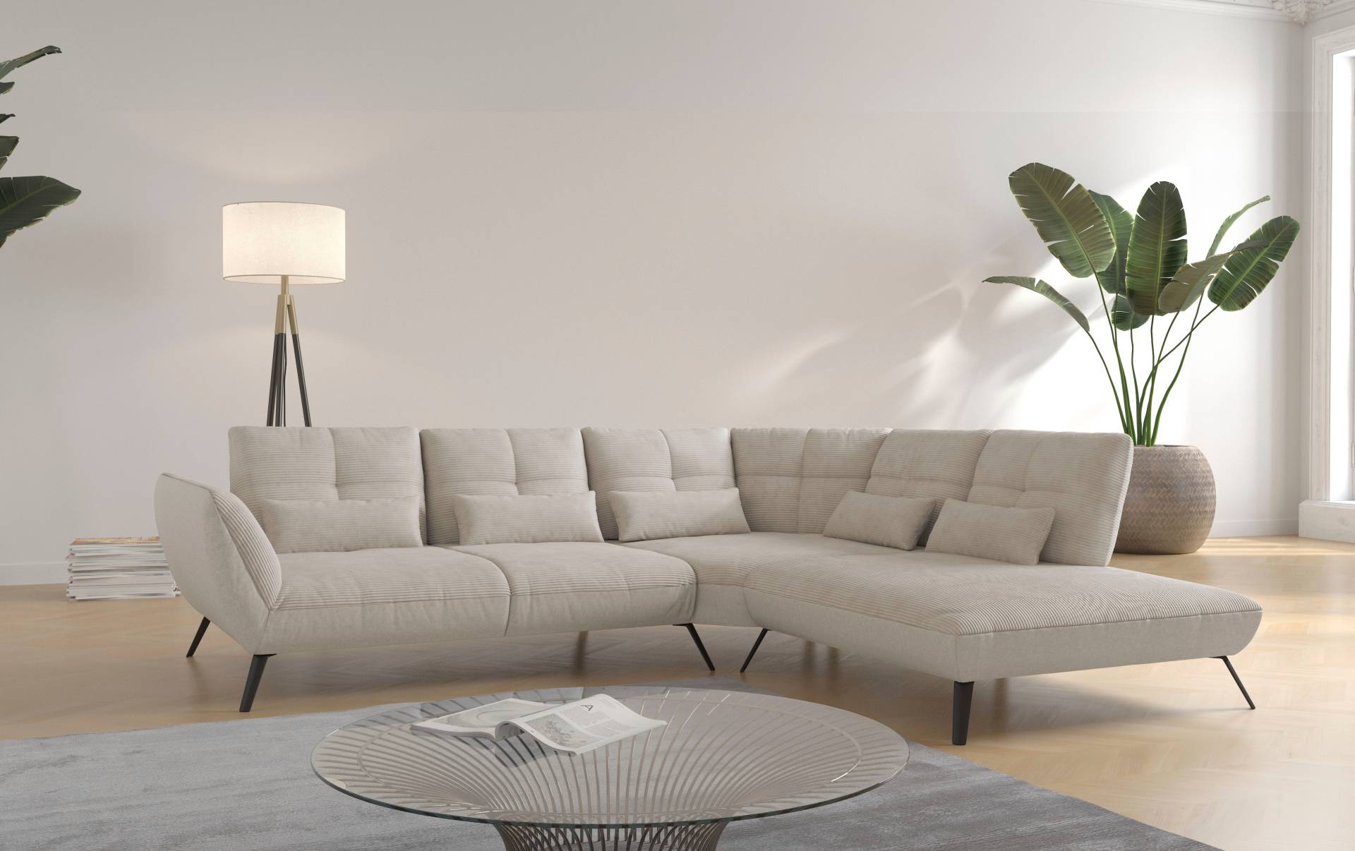 Places of Style Ecksofa »Mikado L-Form«, inkl. Sitztiefenverstellung und Armteilverstellung von PLACES OF STYLE