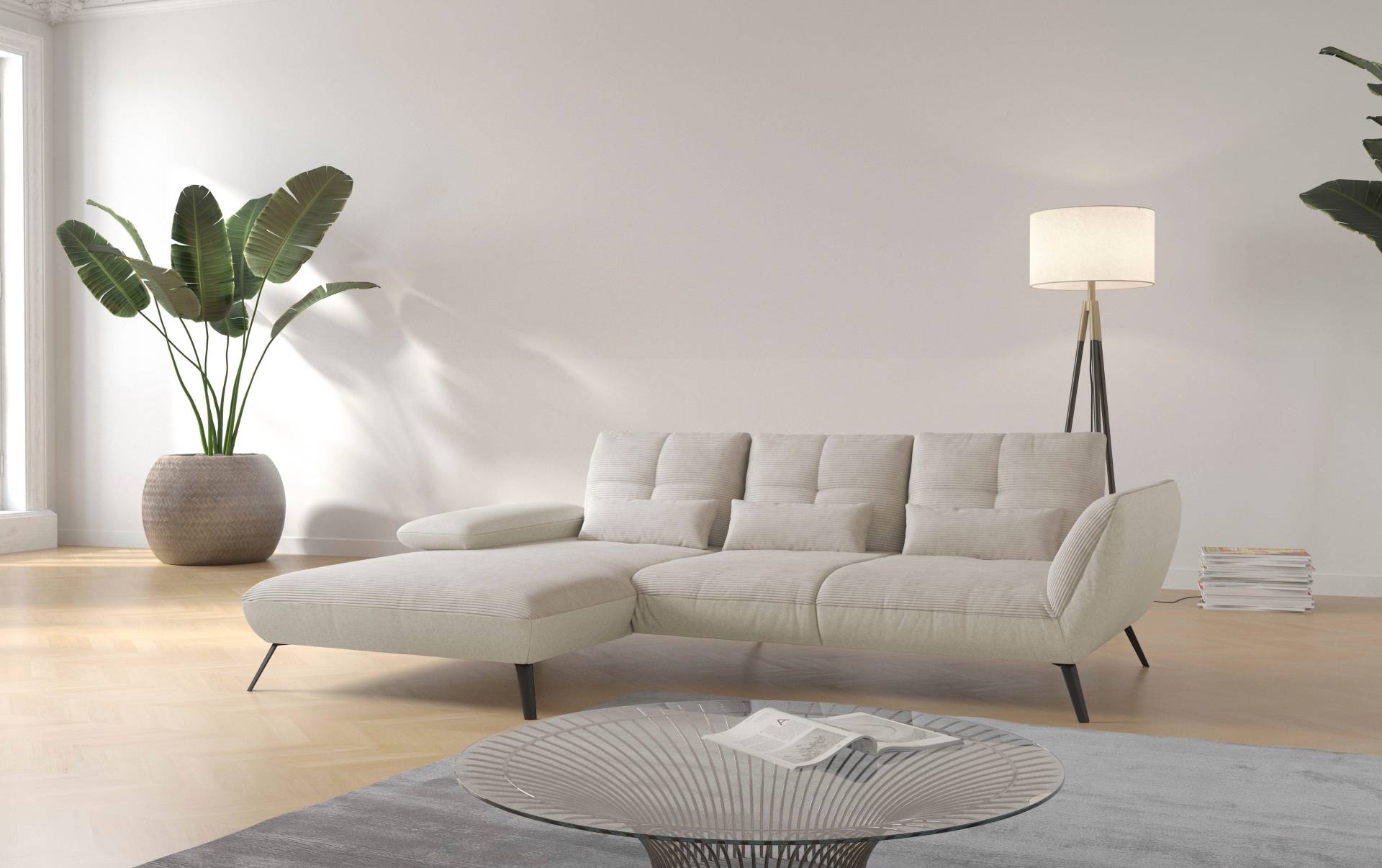 Places of Style Ecksofa »Mikado L-Form«, inkl. Sitztiefenverstellung und Armteilverstellung von PLACES OF STYLE