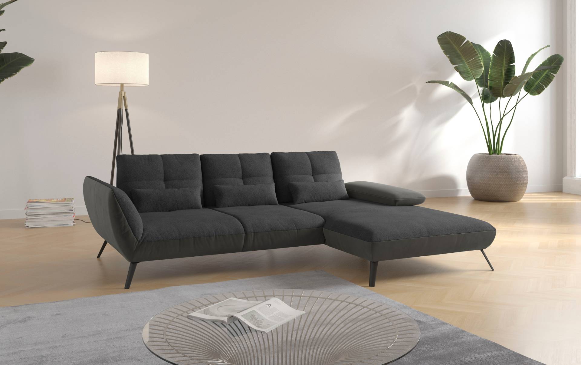 Places of Style Ecksofa »Mikado L-Form«, inkl. Sitztiefenverstellung und Armteilverstellung von PLACES OF STYLE