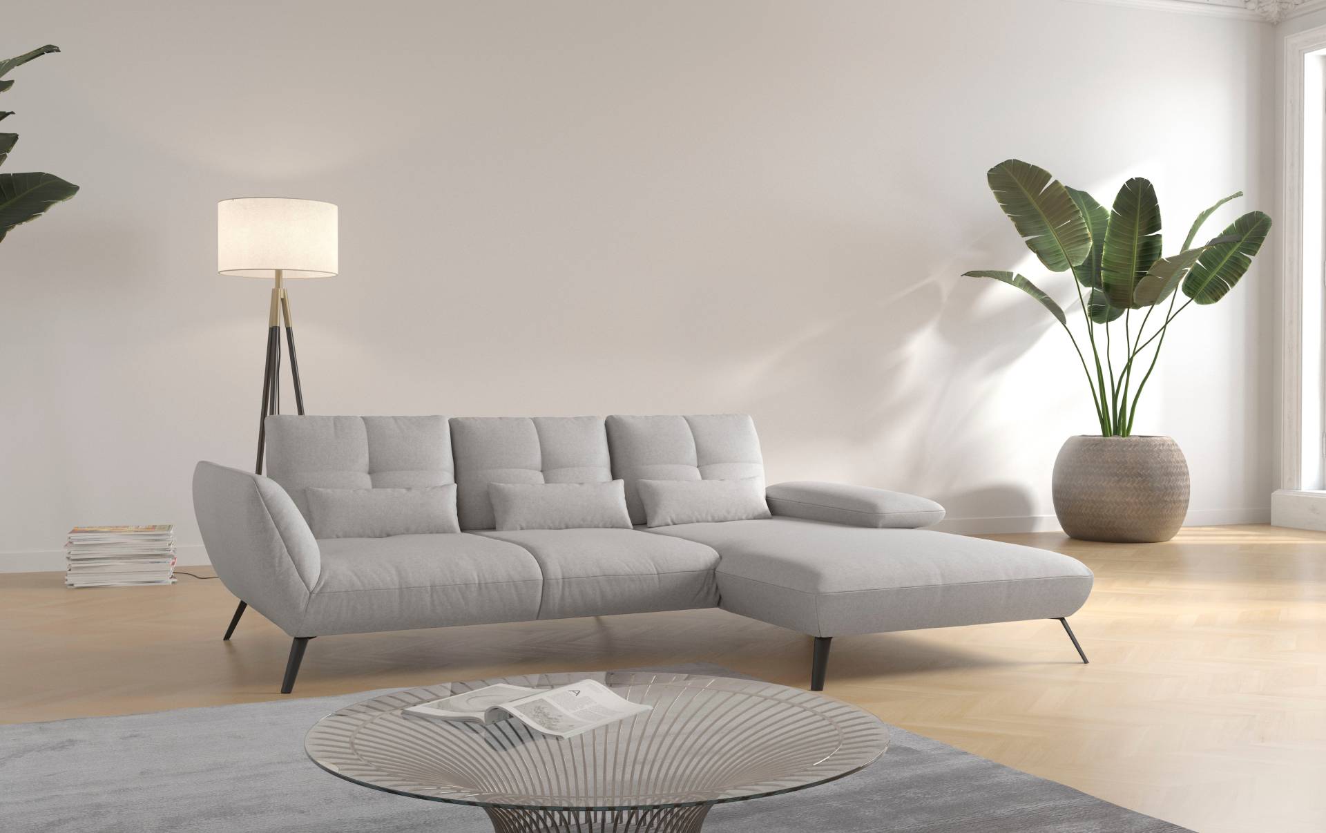 Places of Style Ecksofa »Mikado L-Form«, inkl. Sitztiefenverstellung und Armteilverstellung von PLACES OF STYLE