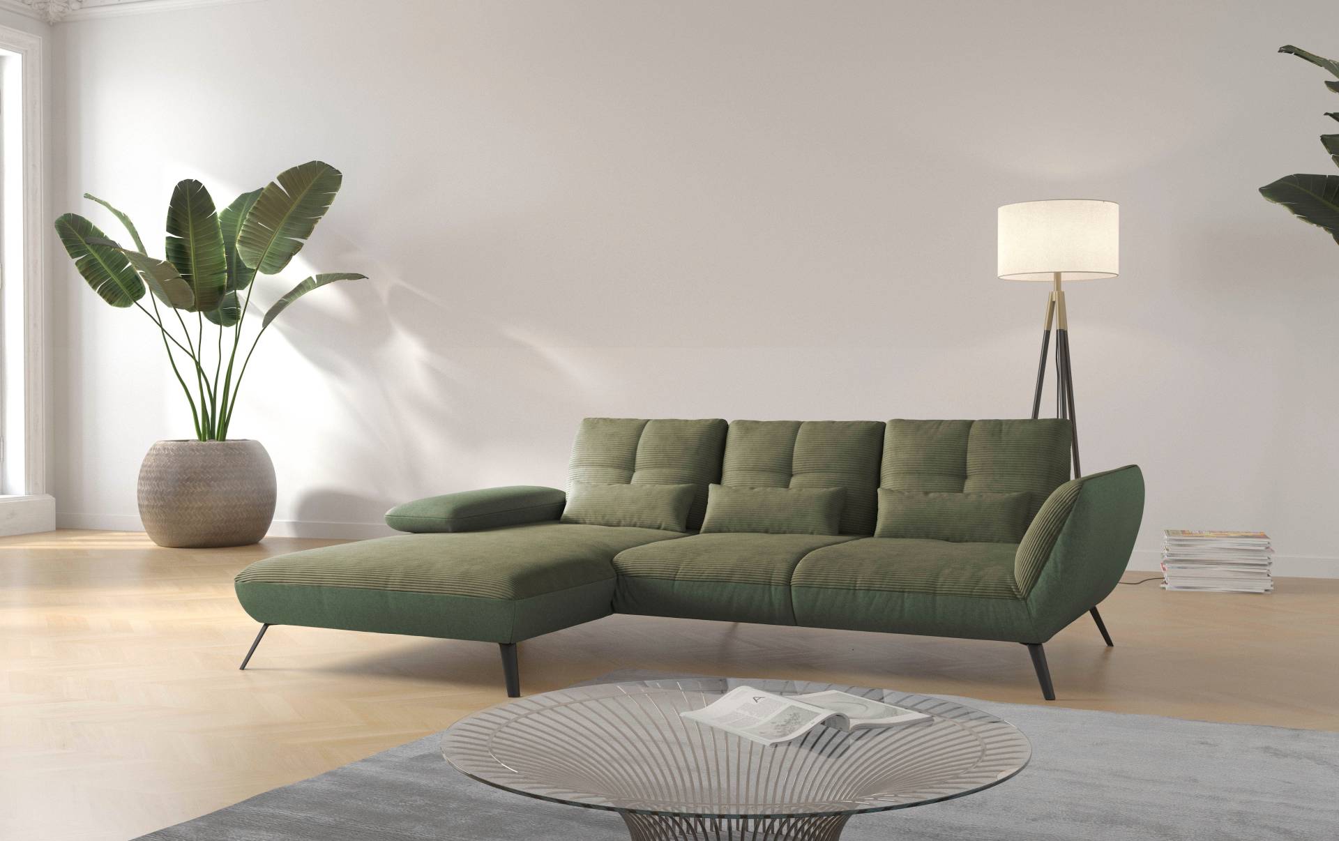 Places of Style Ecksofa »Mikado L-Form«, inkl. Sitztiefenverstellung und Armteilverstellung von PLACES OF STYLE