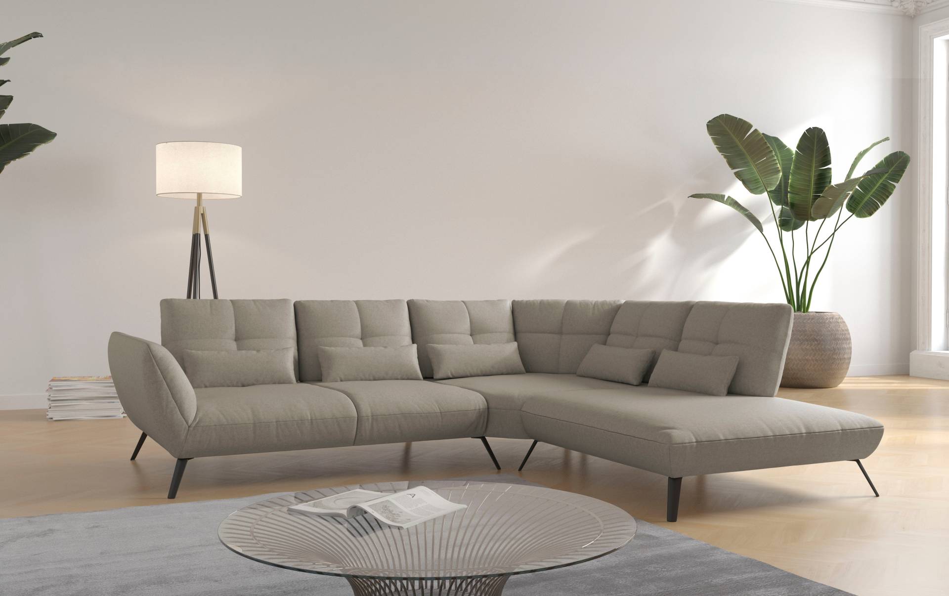 Places of Style Ecksofa »Mikado L-Form«, inkl. Sitztiefenverstellung und Armteilverstellung von PLACES OF STYLE