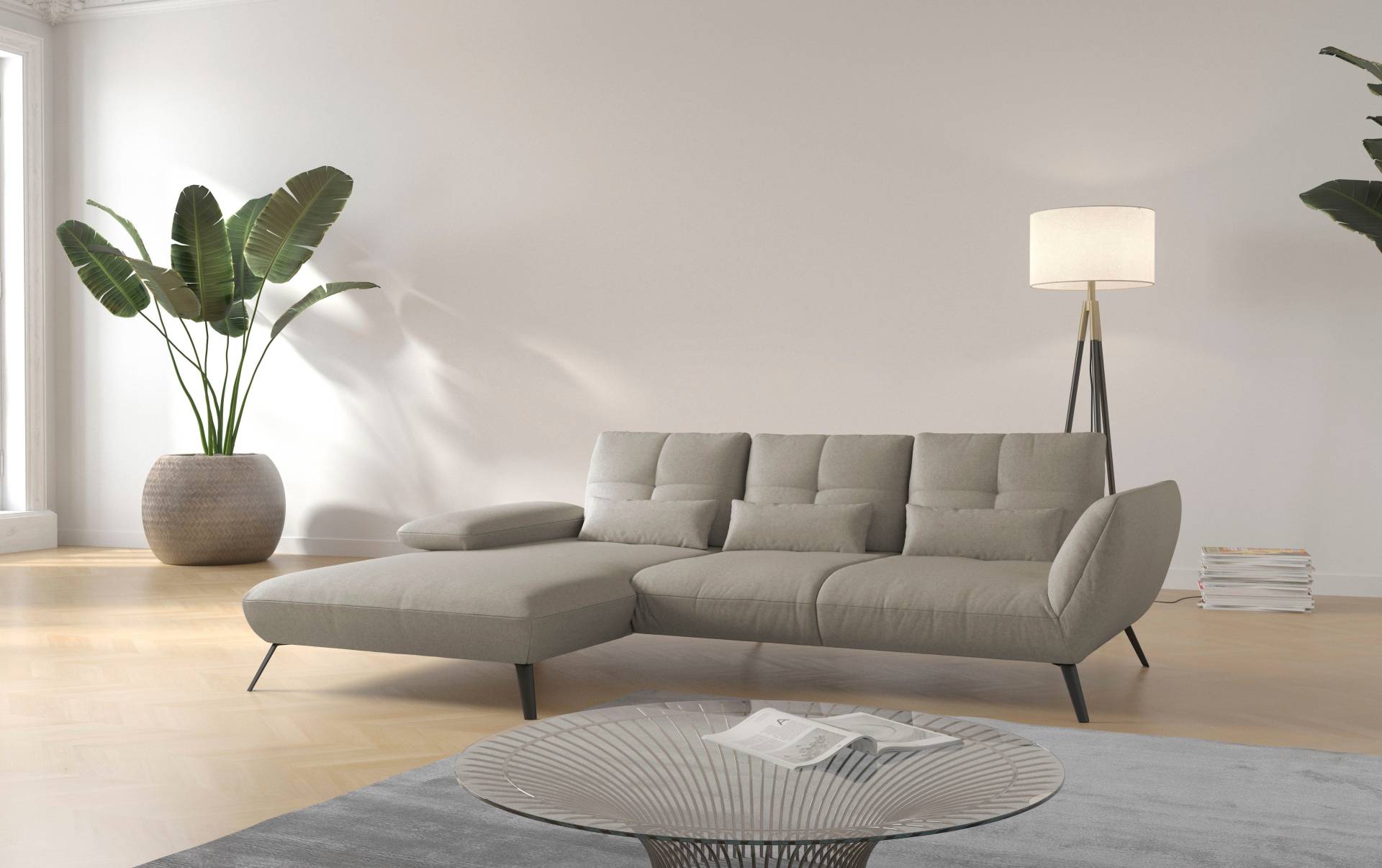 Places of Style Ecksofa »Mikado L-Form«, inkl. Sitztiefenverstellung und Armteilverstellung von PLACES OF STYLE