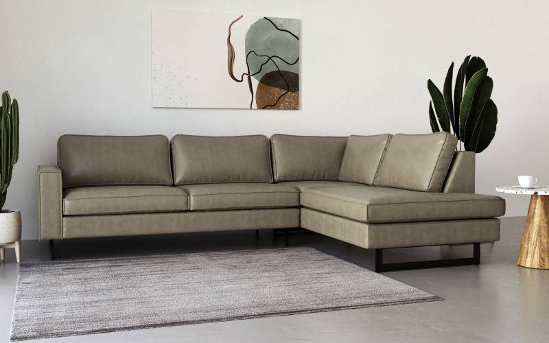 Places of Style Ecksofa »Pinto, 290 cm, Ottomane links / rechts«, Cord, Feincord, Luxus-Microfaser Leder und Chenille von PLACES OF STYLE