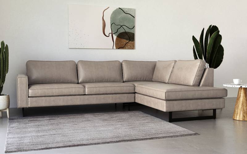 Places of Style Ecksofa »Pinto, 290 cm, Ottomane links / rechts«, Cord, Feincord, Luxus-Microfaser Leder und Chenille von PLACES OF STYLE