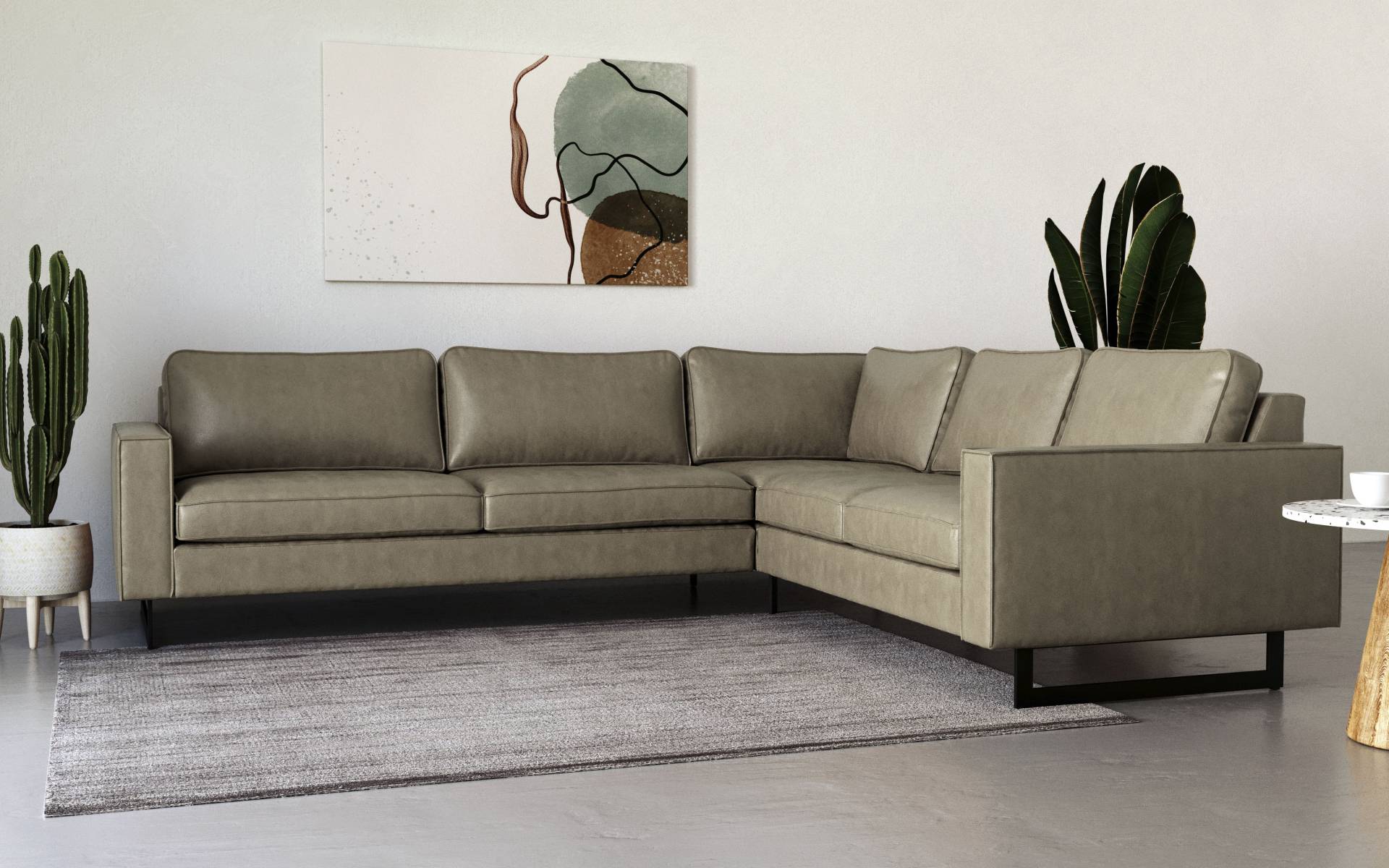 Places of Style Ecksofa »Pinto, 250/290 cm, langer Schenkel, XXL, Ottomane«, Cord, Feincord, Luxus-Microfaser Leder und Chenille von PLACES OF STYLE