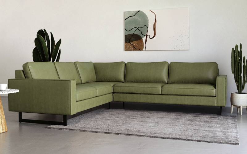 Places of Style Ecksofa »Pinto, 250/290 cm, langer Schenkel, XXL, Ottomane«, Cord, Feincord, Luxus-Microfaser Leder und Chenille von PLACES OF STYLE