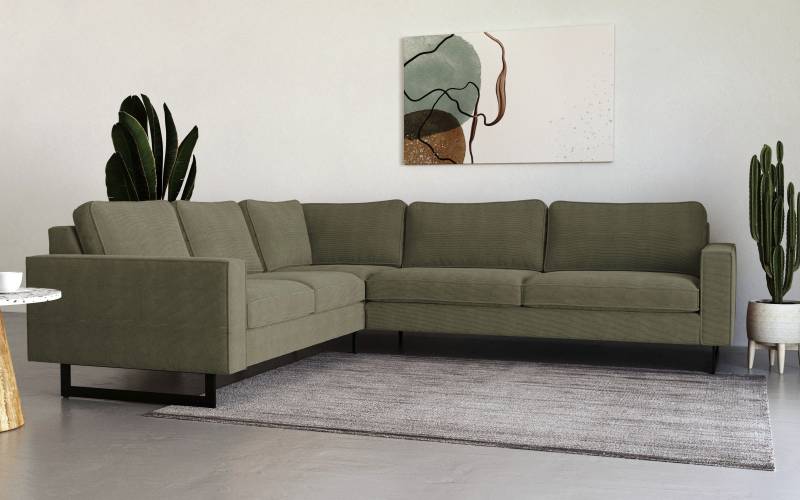 Places of Style Ecksofa »Pinto, 250/290 cm, langer Schenkel, XXL, Ottomane«, Cord, Feincord, Luxus-Microfaser Leder und Chenille Places of Style Ecksofa »Pinto, 250/290 cm, langer Schenkel, XXL, Ottomane«, Cord, Feincord, Luxus-Microfaser Leder und Chenille von PLACES OF STYLE