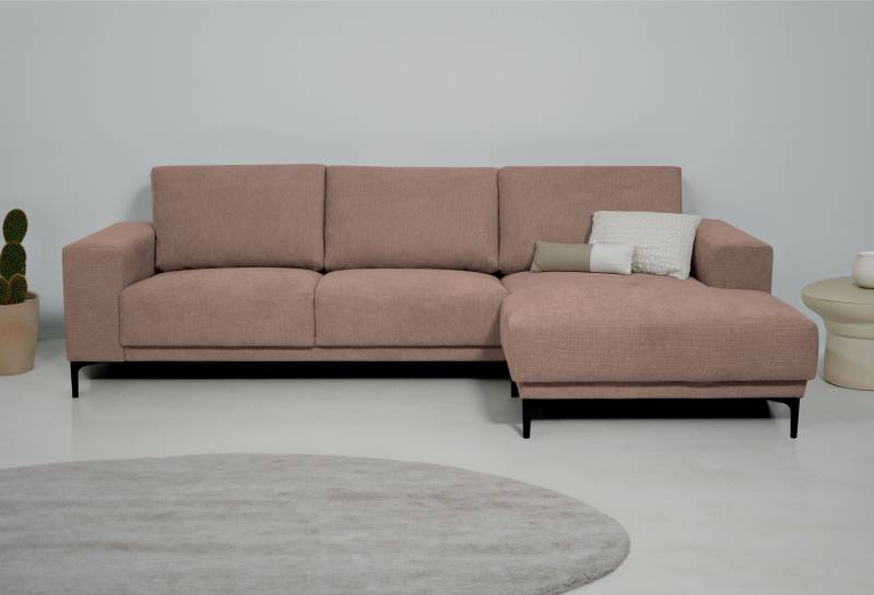 Places of Style Ecksofa »Xander, L-Form,«, Breite 280 cm, Soft-Touch Chenille, schwarze Metallfüssen von PLACES OF STYLE