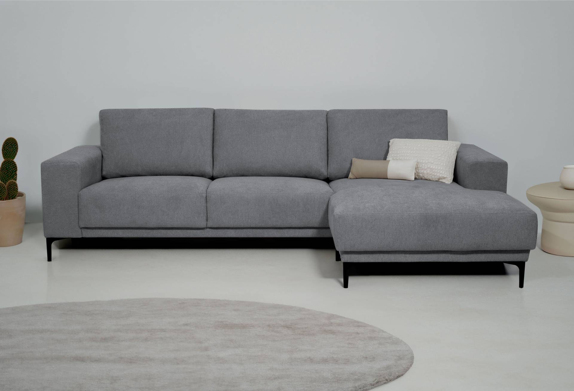 Places of Style Ecksofa »Xander, L-Form,«, Breite 280 cm, Soft-Touch Chenille, schwarze Metallfüssen von PLACES OF STYLE