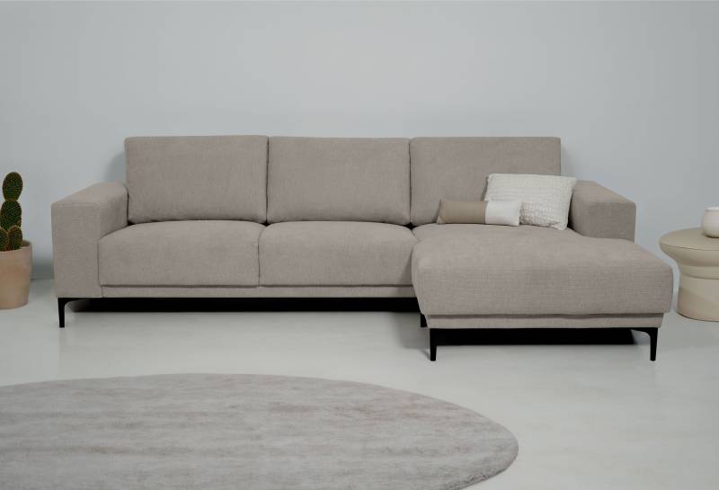 Places of Style Ecksofa »Xander, L-Form,«, Breite 280 cm, Soft-Touch Chenille, schwarze Metallfüssen von PLACES OF STYLE