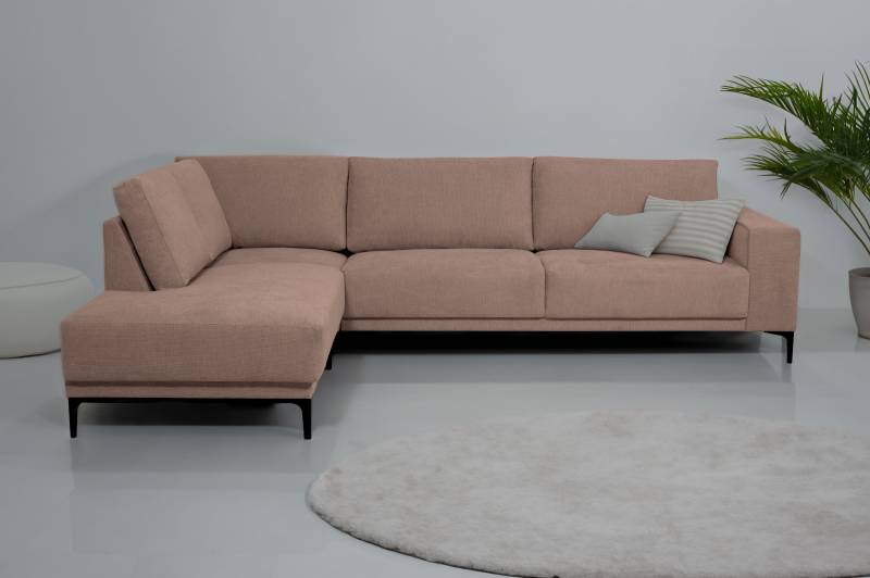 Places of Style Ecksofa »Xander, L-Form,«, Breite 289 cm, Webstoff, Soft-Touch Chenille, schwarze Metallfüssen von PLACES OF STYLE