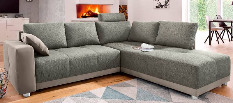 Places of Style Ecksofa, mit Bettfunktion, Bettkasten und Federkern, wahlweise mit 1 oder 3 Kopfstützen, Ottomane links oder rechts montierbar Places of Style Ecksofa, mit Bettfunktion, Bettkasten und Federkern, wahlweise mit 1 oder 3 Kopfstützen, Ottomane links oder rechts montierbar von Jockenhöfer Gruppe