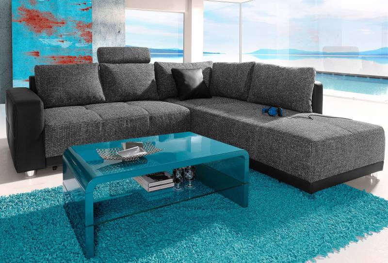 Places of Style Ecksofa, mit Bettfunktion, Bettkasten und Federkern, wahlweise mit 1 oder 3 Kopfstützen, Ottomane links oder rechts montierbar Places of Style Ecksofa, mit Bettfunktion, Bettkasten und Federkern, wahlweise mit 1 oder 3 Kopfstützen, Ottomane links oder rechts montierbar von Jockenhöfer Gruppe