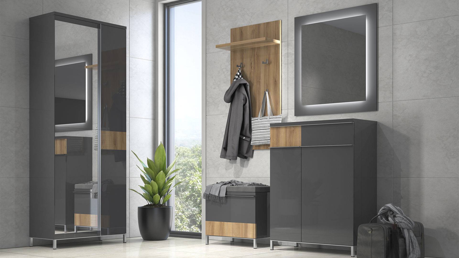 Places of Style Garderobenschrank »Onyx«, UV lackiert, mit Soft-Close-Funktion Places of Style Garderobenschrank »Onyx«, UV lackiert, mit Soft-Close-Funktion von PLACES OF STYLE