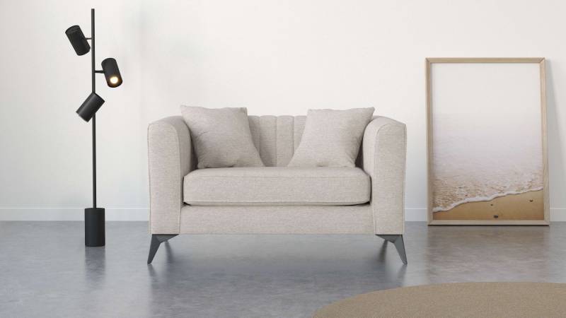 Places of Style Loveseat »MATTHEW B/T/H: 130/86/74 cm Sessel«, incl. Zierkissen, feine Steppung im Rücken, belastbar bis 200kg von PLACES OF STYLE