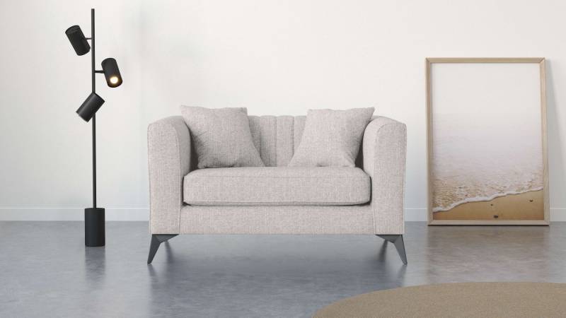 Places of Style Loveseat »MATTHEW B/T/H: 130/86/74 cm Sessel«, incl. Zierkissen, feine Steppung im Rücken, belastbar bis 200kg von PLACES OF STYLE