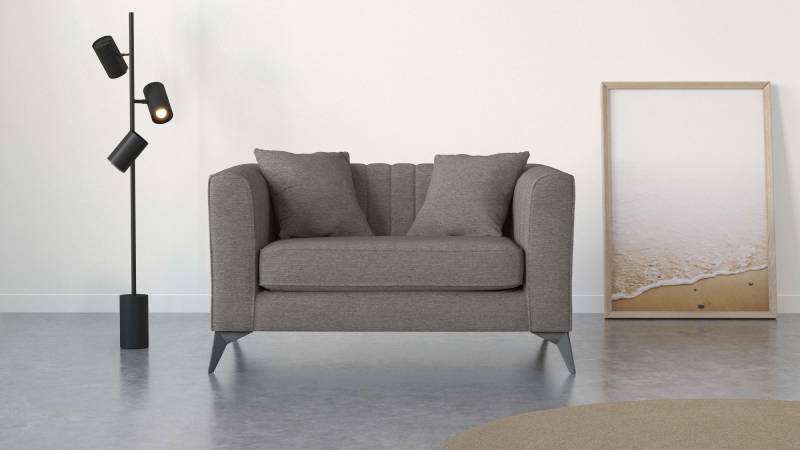 Places of Style Loveseat »MATTHEW B/T/H: 130/86/74 cm Sessel«, incl. Zierkissen, feine Steppung im Rücken, belastbar bis 200kg von PLACES OF STYLE