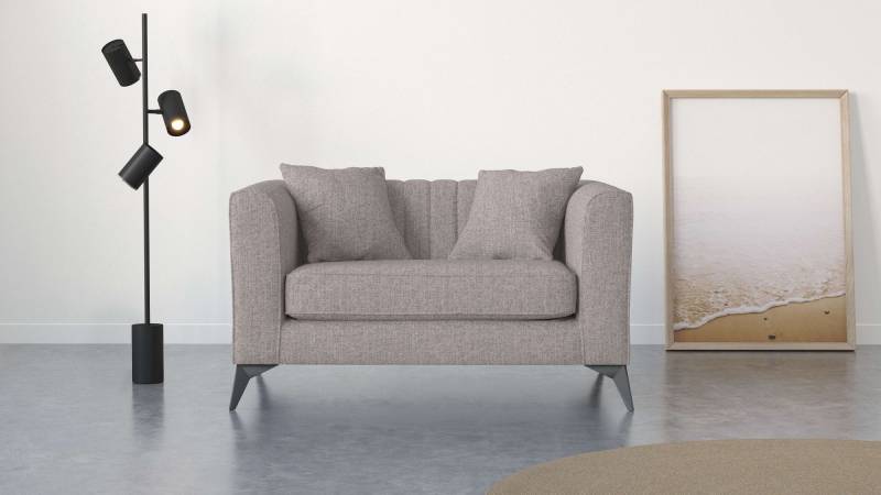 Places of Style Loveseat »MATTHEW B/T/H: 130/86/74 cm Sessel«, incl. Zierkissen, feine Steppung im Rücken, belastbar bis 200kg von PLACES OF STYLE