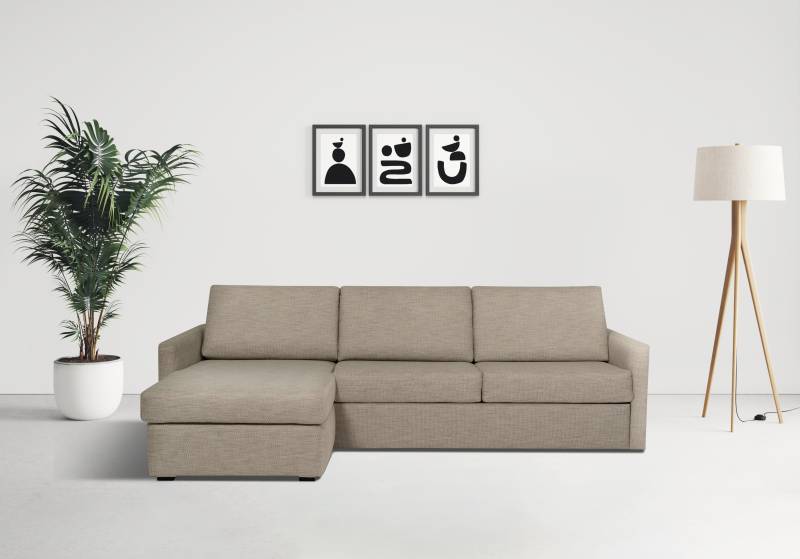 Places of Style Schlafsofa »GOLDPOINT Ecksofa 264 cm, Liegefläche (140/200cm), L-Form,«, Bettfunktion, Bonell-Federkernmatratze und Dauerschläfer-Funktion von PLACES OF STYLE