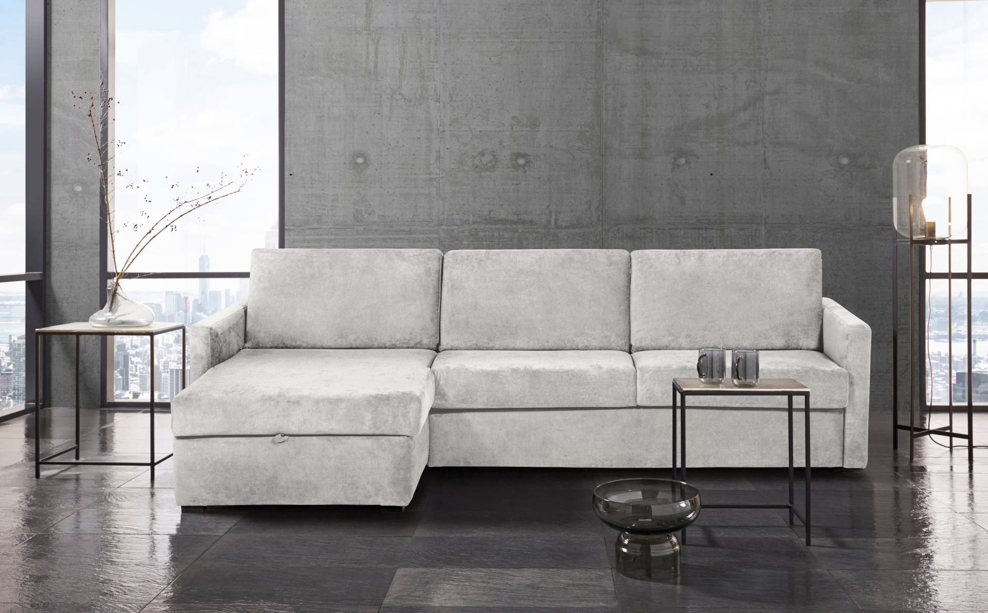 Places of Style Schlafsofa »GOLDPOINT Ecksofa 264 cm, Liegefläche (140/200cm), L-Form,«, Bettfunktion, Bonell-Federkernmatratze und Dauerschläfer-Funktion von PLACES OF STYLE