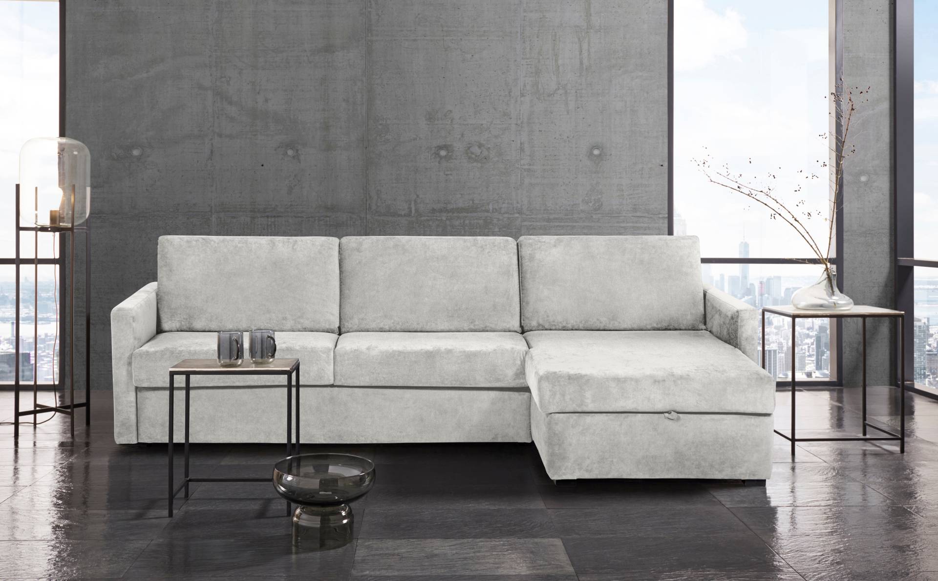 Places of Style Schlafsofa »GOLDPOINT Ecksofa 264 cm, Liegefläche (140/200cm), L-Form,«, Bettfunktion, Bonell-Federkernmatratze und Dauerschläfer-Funktion von PLACES OF STYLE