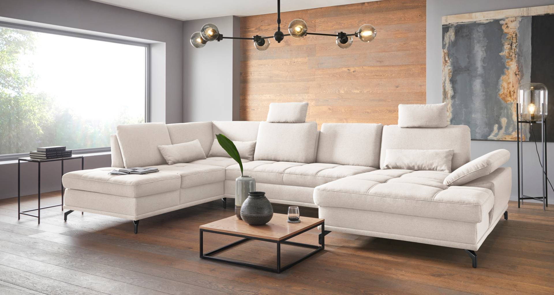 Places of Style Wohnlandschaft »Costello U-Form, mit Sitztiefenverstellung, Armteilverstellung und«, 3 Nierenkissen, optional Bettfunktion und Bettkasten Places of Style Wohnlandschaft »Costello U-Form, mit Sitztiefenverstellung, Armteilverstellung und«, 3 Nierenkissen, optional Bettfunktion und Bettkasten von PLACES OF STYLE