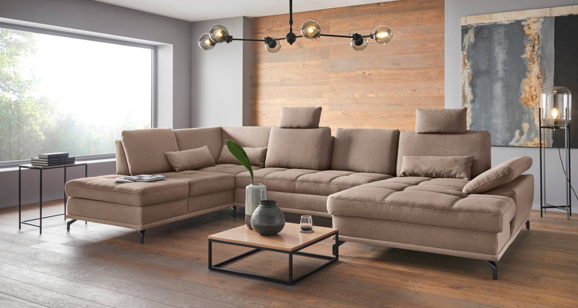 Places of Style Wohnlandschaft »Costello U-Form, mit Sitztiefenverstellung, Armteilverstellung und«, 3 Nierenkissen, optional Bettfunktion und Bettkasten Places of Style Wohnlandschaft »Costello U-Form, mit Sitztiefenverstellung, Armteilverstellung und«, 3 Nierenkissen, optional Bettfunktion und Bettkasten von PLACES OF STYLE