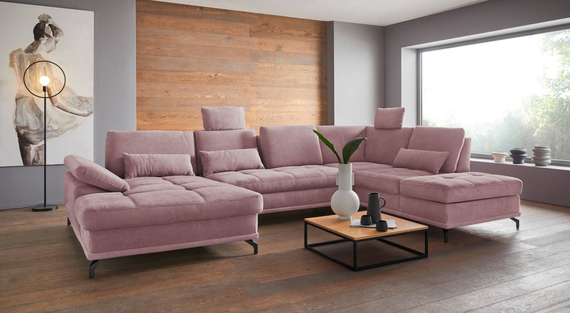 Places of Style Wohnlandschaft »Costello U-Form, mit Sitztiefenverstellung, Armteilverstellung und«, 3 Nierenkissen, optional Bettfunktion und Bettkasten Places of Style Wohnlandschaft »Costello U-Form, mit Sitztiefenverstellung, Armteilverstellung und«, 3 Nierenkissen, optional Bettfunktion und Bettkasten von PLACES OF STYLE