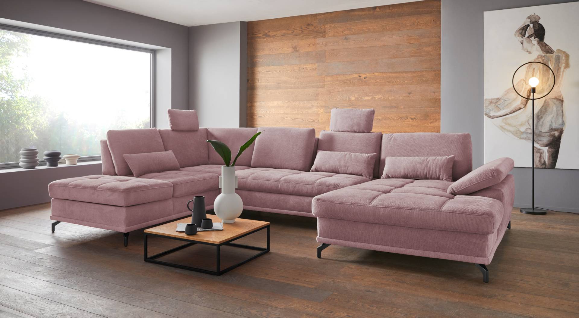 Places of Style Wohnlandschaft »Costello U-Form, mit Sitztiefenverstellung, Armteilverstellung und«, 3 Nierenkissen, optional Bettfunktion und Bettkasten Places of Style Wohnlandschaft »Costello U-Form, mit Sitztiefenverstellung, Armteilverstellung und«, 3 Nierenkissen, optional Bettfunktion und Bettkasten von PLACES OF STYLE