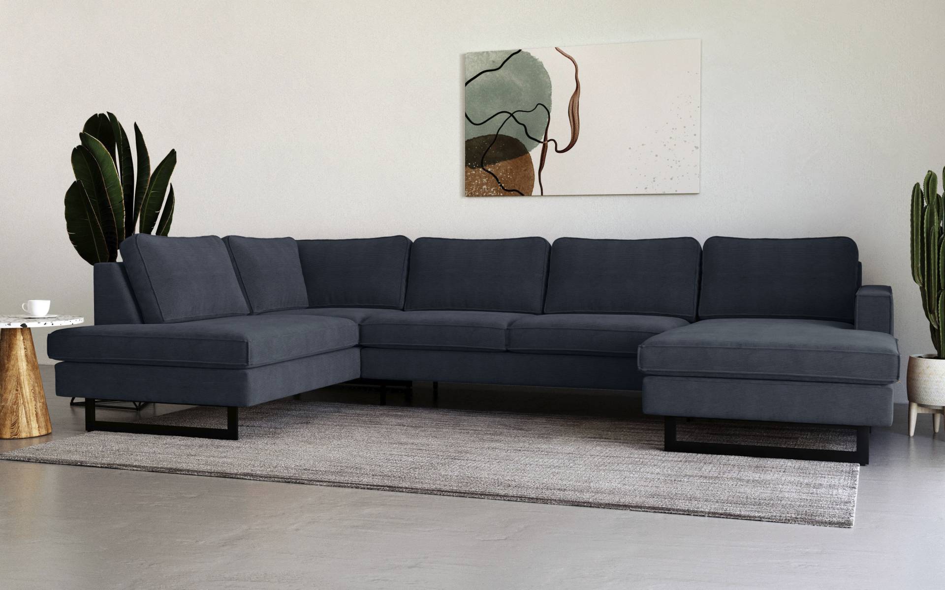 Places of Style Wohnlandschaft »Pinto, 350 cm, U-Form, XXL, mit Ottomanen«, Cord, Feincord, Luxus-Microfaser Leder und Chenille Places of Style Wohnlandschaft »Pinto, 350 cm, U-Form, XXL, mit Ottomanen«, Cord, Feincord, Luxus-Microfaser Leder und Chenille von PLACES OF STYLE