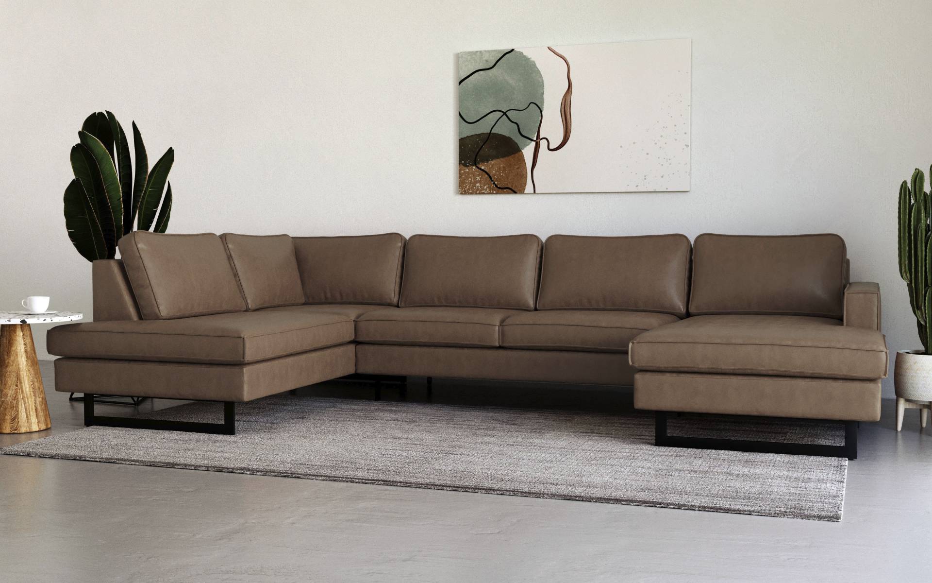 Places of Style Wohnlandschaft »Pinto, 350 cm, U-Form, XXL, mit Ottomanen«, Cord, Feincord, Luxus-Microfaser Leder und Chenille Places of Style Wohnlandschaft »Pinto, 350 cm, U-Form, XXL, mit Ottomanen«, Cord, Feincord, Luxus-Microfaser Leder und Chenille von PLACES OF STYLE