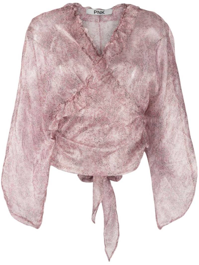 PNK abstract-print silk blouse - Pink von PNK