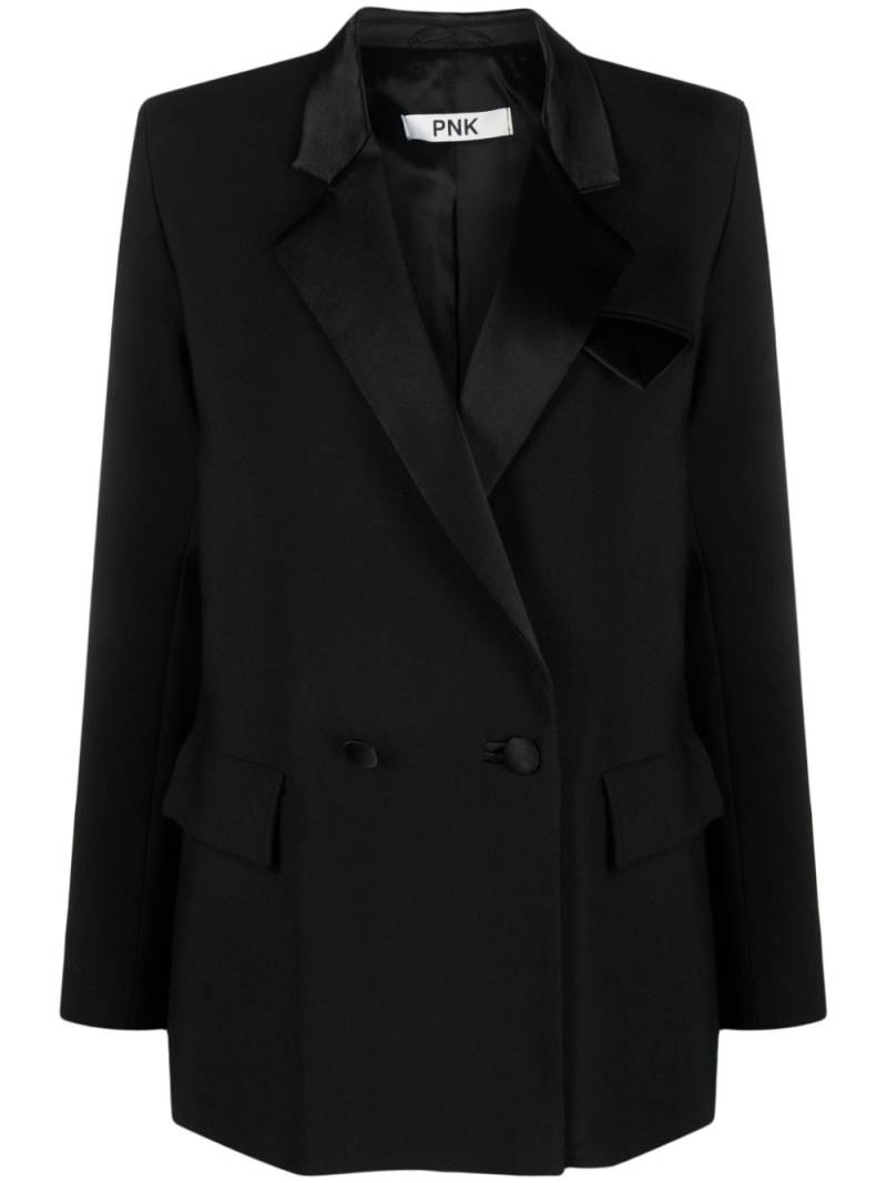 PNK double-breasted wool blazer - Black von PNK