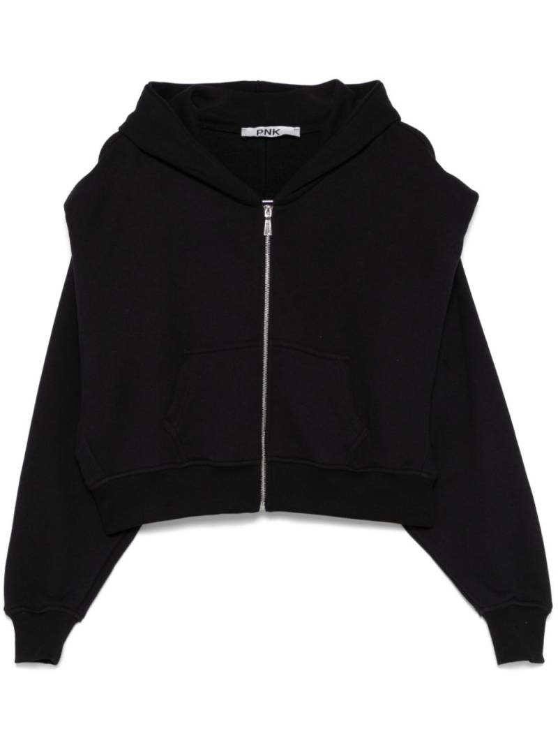 PNK fold-detail hoodie - Black von PNK