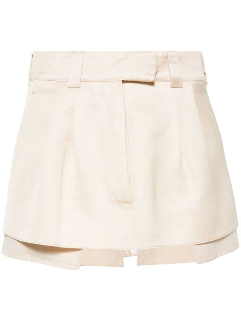 PNK pleat-detail twill miniskirt - Neutrals von PNK