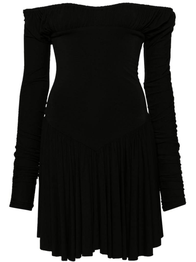 PNK round-neck ruched minidress - Black von PNK