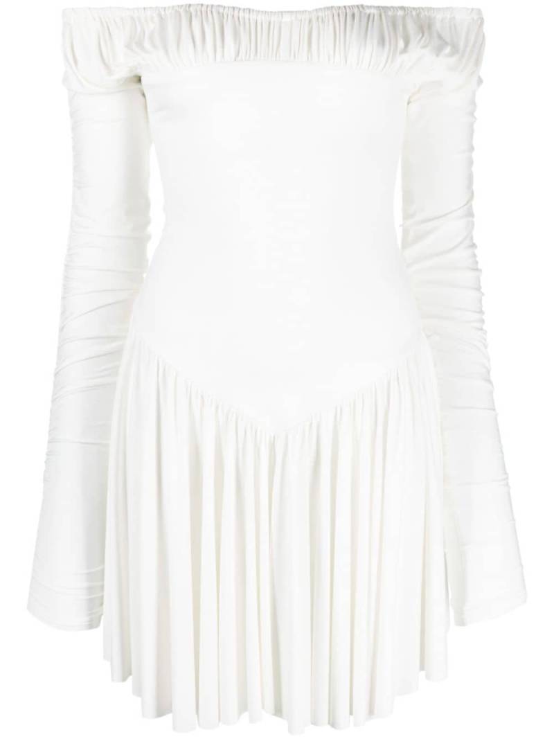 PNK round-neck ruched minidress - White von PNK