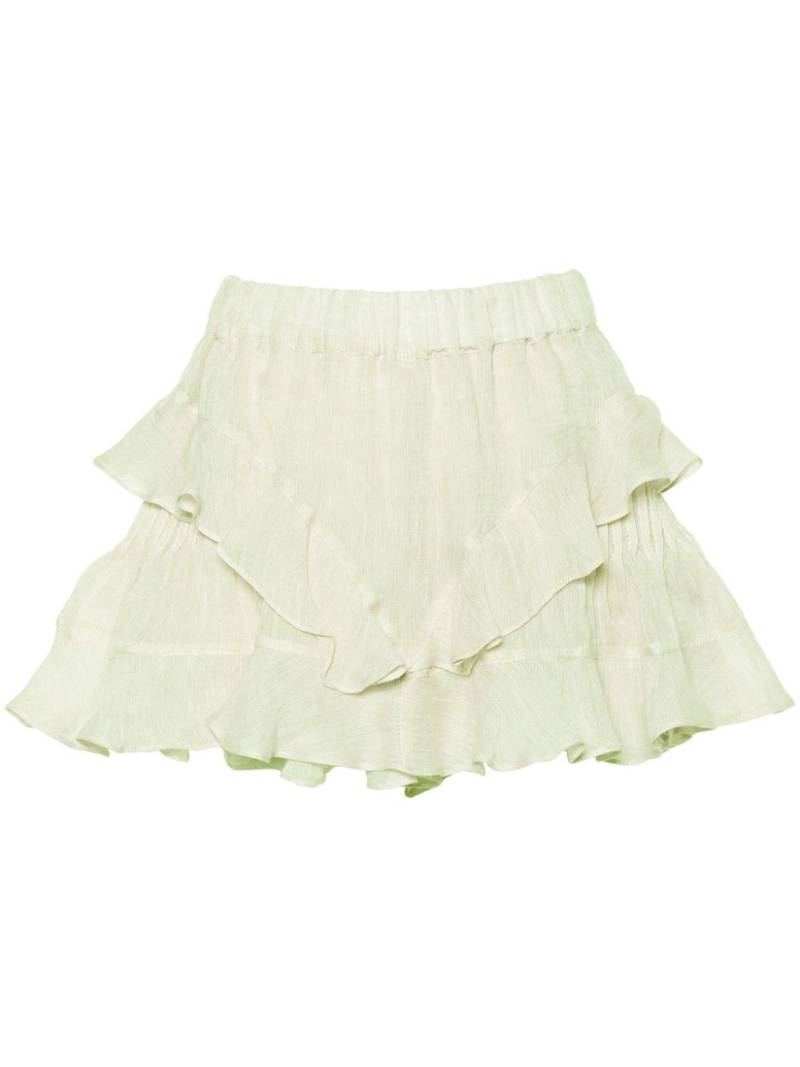 PNK ruffled-trim linen skort - Green von PNK