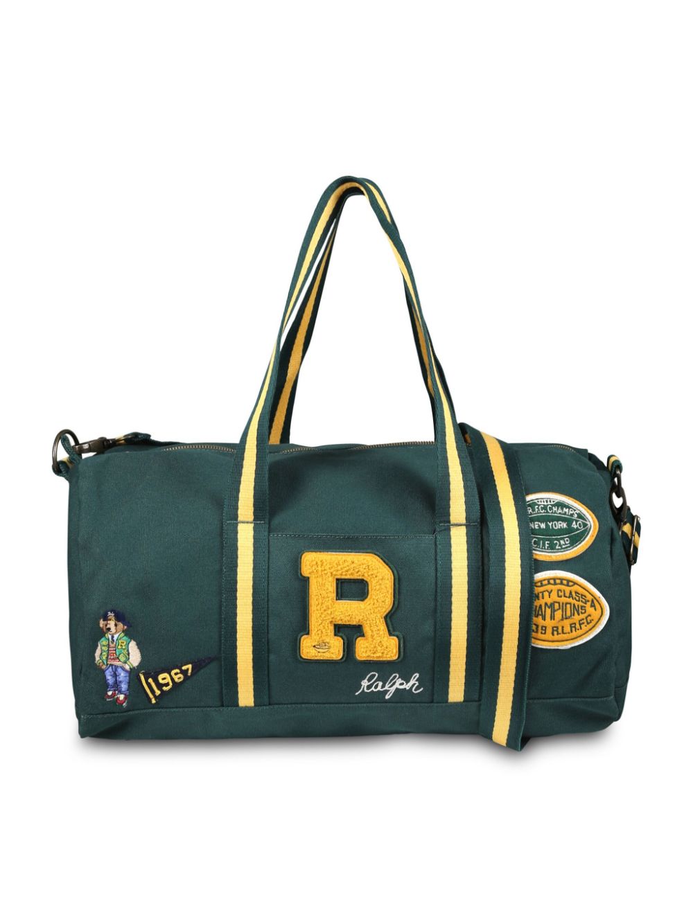 POLO RALPH LAUREN KIDS Letterman-patch canvas duffle bag - Green von POLO RALPH LAUREN KIDS