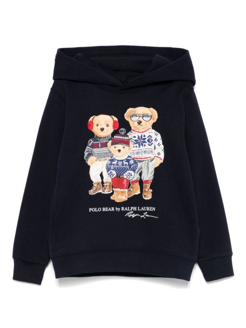 POLO RALPH LAUREN KIDS Polo Bear Family fleece hoodie - Blue von POLO RALPH LAUREN KIDS