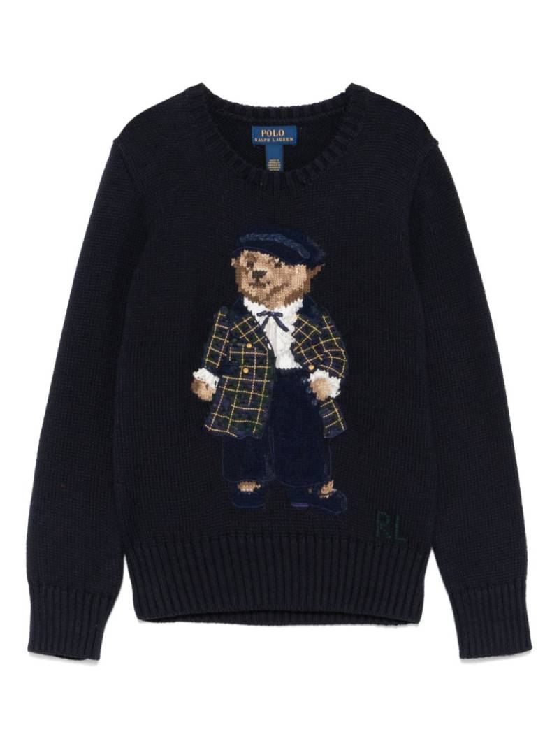 POLO RALPH LAUREN KIDS Polo Bear-embroidered sweater - Blue von POLO RALPH LAUREN KIDS