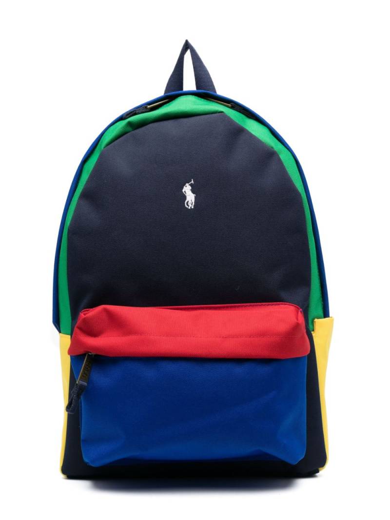 POLO RALPH LAUREN KIDS Polo Pony colour-block backpack - Blue von POLO RALPH LAUREN KIDS