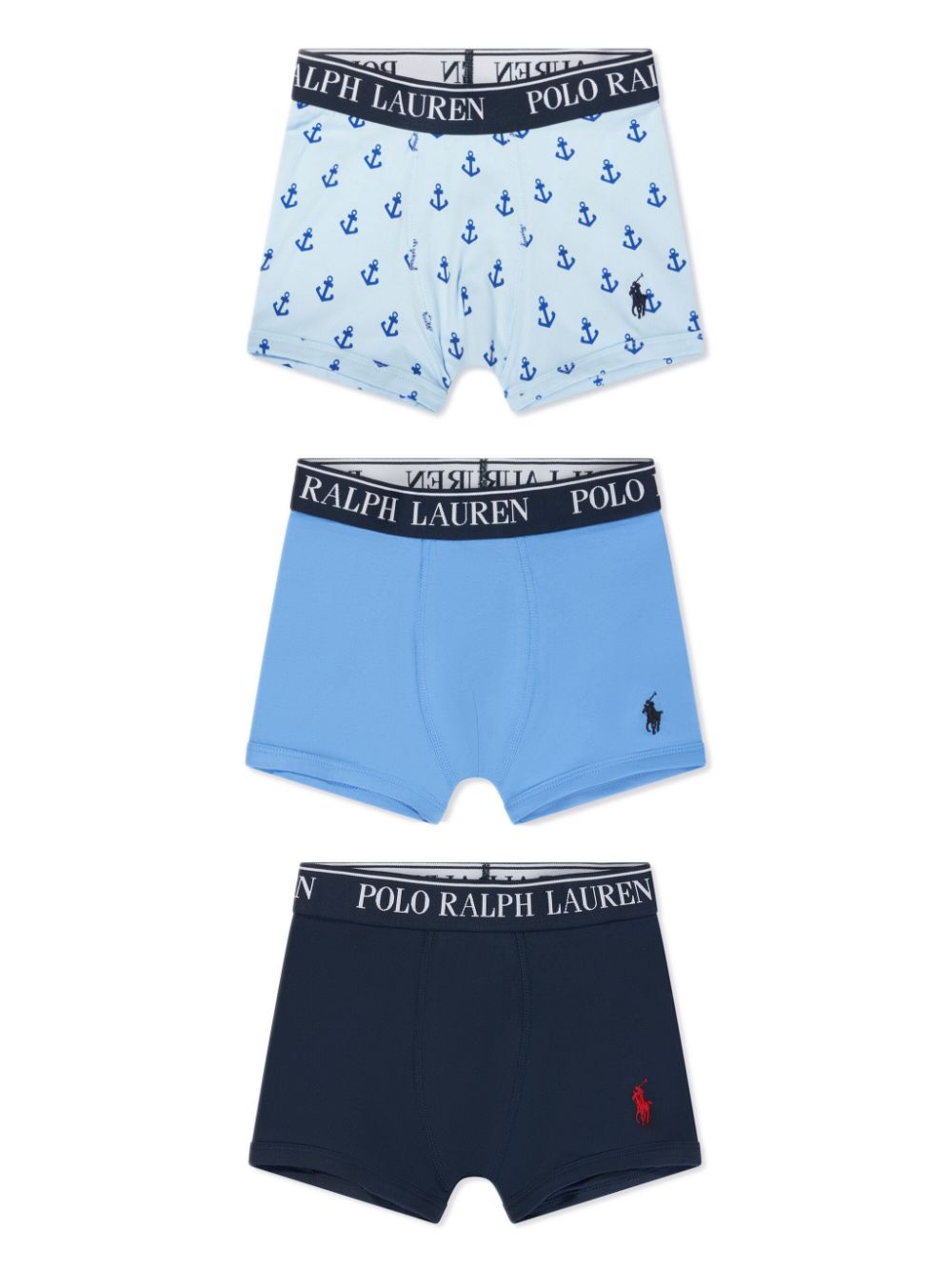 POLO RALPH LAUREN KIDS Polo Pony-embroidered jersey boxers (pack of two) - Blue von POLO RALPH LAUREN KIDS