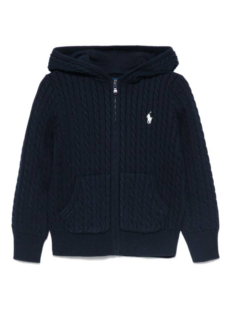 POLO RALPH LAUREN KIDS cable-knit hooded cardigan - Blue von POLO RALPH LAUREN KIDS