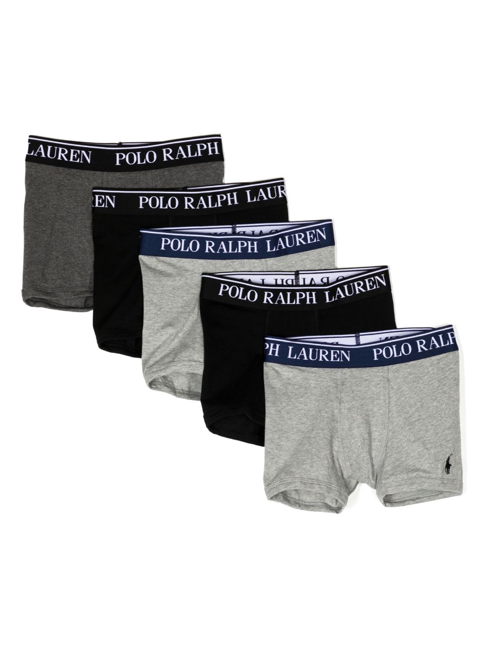 POLO RALPH LAUREN KIDS five-pack logo-band boxers - Black von POLO RALPH LAUREN KIDS