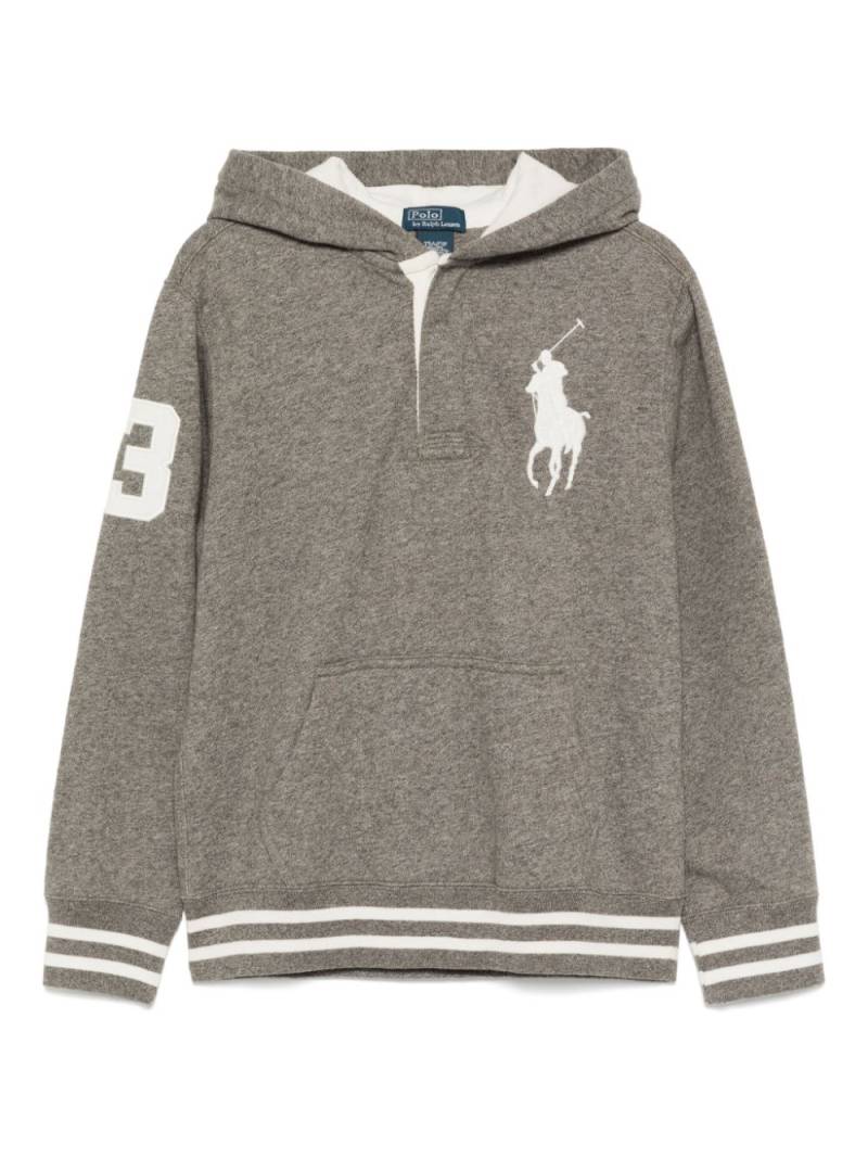 POLO RALPH LAUREN KIDS logo-embroidered hoodie - Grey von POLO RALPH LAUREN KIDS