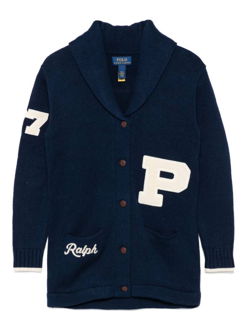 POLO RALPH LAUREN KIDS logo-patch cardigan - Blue von POLO RALPH LAUREN KIDS