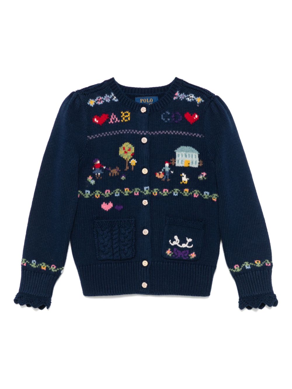 POLO RALPH LAUREN KIDS motif-embroidered cardigan - Blue von POLO RALPH LAUREN KIDS