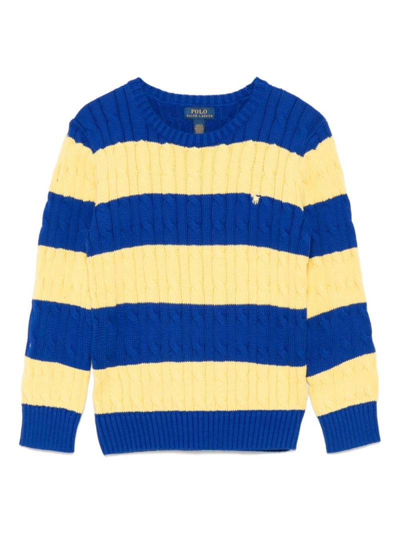 POLO RALPH LAUREN KIDS striped cable-knit sweater - Blue von POLO RALPH LAUREN KIDS